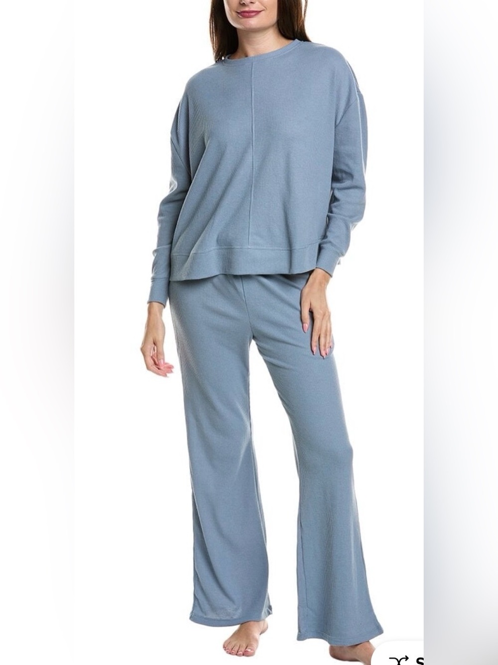 Honeydew Intimates Ribbed Lounge Set in Stormy